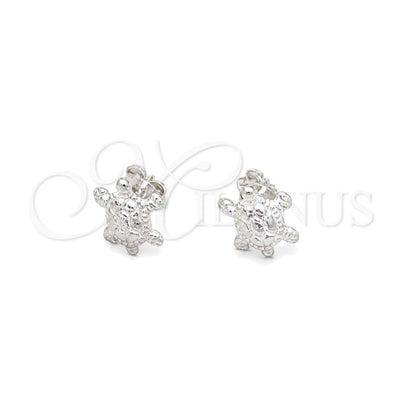 Sterling Silver Stud Earring, Turtle Design, Polished, Silver Finish, 02.407.0015 for wholesale, main product view