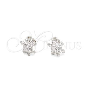 Sterling Silver Stud Earring, Turtle Design, Polished, Silver Finish, 02.407.0015