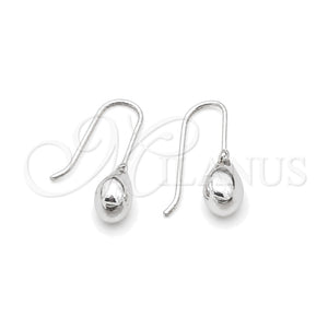 Sterling Silver Long Earring, Hollow Design, Polished, Silver Finish, 02.407.0016
