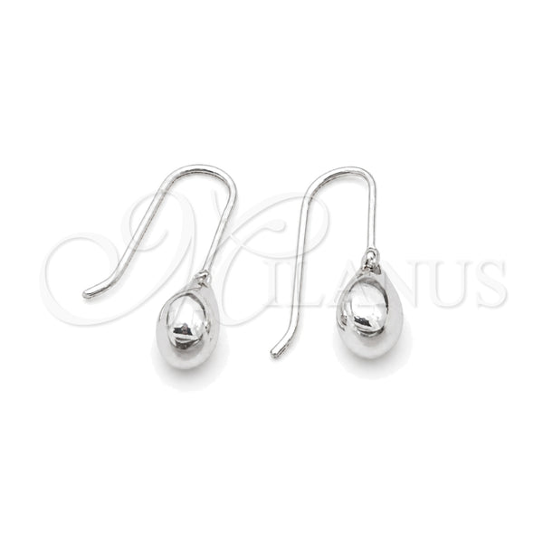 Sterling Silver Long Earring, Hollow Design, Polished, Silver Finish, 02.407.0016