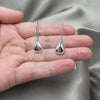 Sterling Silver Long Earring, Hollow Design, Polished, Silver Finish, 02.407.0017