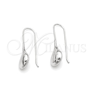 Sterling Silver Long Earring, Hollow Design, Polished, Silver Finish, 02.407.0017