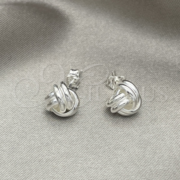 Sterling Silver Stud Earring, Love Knot Design, Polished, Silver Finish, 02.408.0082.08