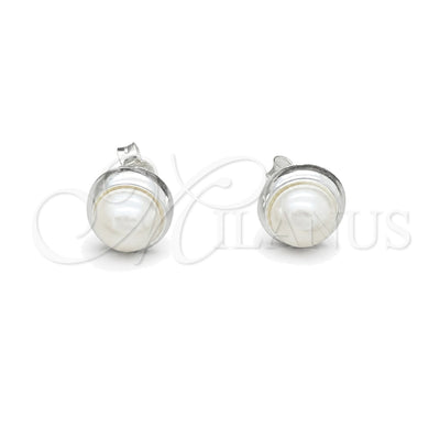 Sterling Silver Stud Earring, with Ivory Pearl, Polished, Silver Finish, 02.408.0086.08 for wholesale, main product view