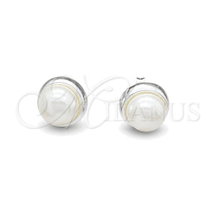 Sterling Silver Stud Earring, with Ivory Pearl, Polished, Silver Finish, 02.408.0086.10