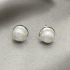 Sterling Silver Stud Earring, with Ivory Pearl, Polished, Silver Finish, 02.408.0086.10
