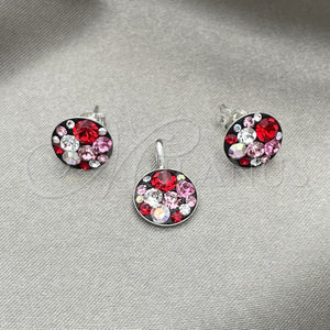 Sterling Silver Ring — Earring and Pendant Adult Set with Garnet Crystal — main product view — SKU 151656 | Plata 925 anillo — Earring and Pendant Adult Set with Garnet cristal — SKU 151656