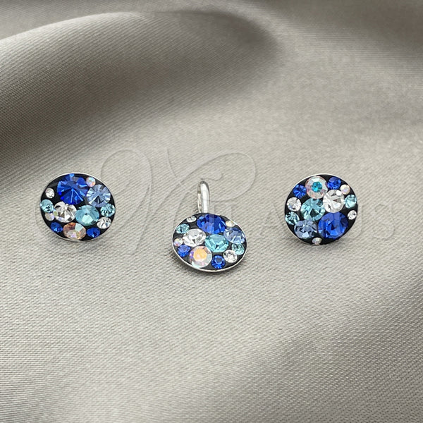 Sterling Silver Ring — Earring and Pendant Adult Set with Sapphire Blue — main product view — SKU 151657 | Plata 925 anillo — Earring and Pendant Adult Set with Sapphire Blue — SKU 151657