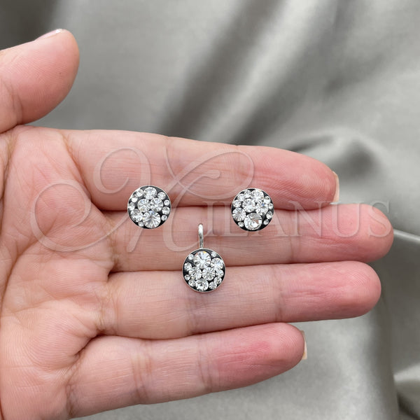 Sterling Silver Ring — Earring and Pendant Adult Set with White Crystal — alternate product view — SKU 151658 | Plata 925 anillo — Earring and Pendant Adult Set with cristal blanco — SKU 151658