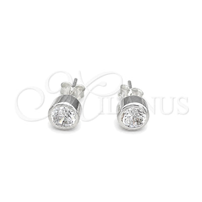 Sterling Silver Stud Earring, with White Cubic Zirconia, Polished, Silver Finish, 02.408.0087 for wholesale, main product view