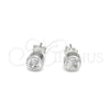 Sterling Silver Stud Earring, with White Cubic Zirconia, Polished, Silver Finish, 02.408.0087