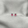 Sterling Silver Stud Earring, Ladybug Design, Pink Enamel Finish, Silver Finish, 02.406.0001.02