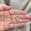 Sterling Silver Stud Earring, Dragon-Fly Design, Yellow Enamel Finish, Silver Finish, 02.406.0002.01