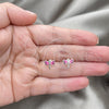 Sterling Silver Stud Earring, Dragon-Fly Design, Pink Enamel Finish, Silver Finish, 02.406.0002.02