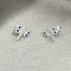 Sterling Silver Stud Earring, Dragon-Fly Design, White Enamel Finish, Silver Finish, 02.406.0002.03