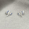 Sterling Silver Stud Earring, Dragon-Fly Design, White Enamel Finish, Silver Finish, 02.406.0002.03