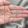 Sterling Silver Stud Earring, Dragon-Fly Design, Black Enamel Finish, Silver Finish, 02.406.0002.04