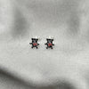 Sterling Silver Stud Earring, Teddy Bear Design, Black Enamel Finish, Silver Finish, 02.406.0004.03