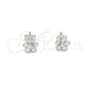 Sterling Silver Stud Earring, Flower Design, White Enamel Finish, Silver Finish, 02.406.0005.03