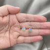 Sterling Silver Stud Earring, Cupcake Design, Azul claro Enamel Finish, Silver Finish, 02.406.0009.02