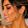 Sterling Silver Stud Earring, Red Enamel Finish, Silver Finish, 02.406.0010.02