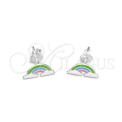 Sterling Silver Stud Earring, Red Enamel Finish, Silver Finish, 02.406.0010.02 for wholesale, main product view