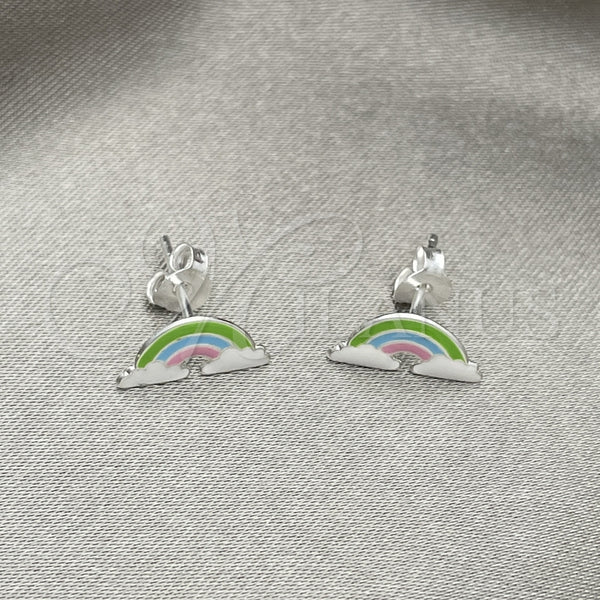 Sterling Silver Ring — Stud Earring Red Enamel 02. — main product view — SKU 151687 | Plata 925 anillo — Stud Earring Red Enamel 02. — SKU 151687