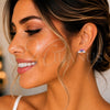 Sterling Silver Stud Earring, Pink Enamel Finish, Silver Finish, 02.406.0010.03