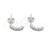 Sterling Silver Stud Earring, with White Crystal, Polished, Silver Finish, 02.406.0017.01