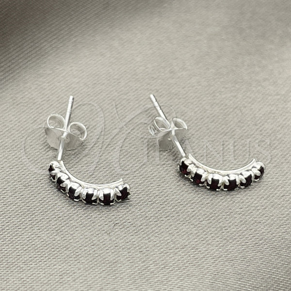 Sterling Silver Ring — Stud Earring with Black Crystal Polished 02. — main product view — SKU 151720 | Plata 925 anillo — Stud Earring with negro cristal pulido 02. — SKU 151720