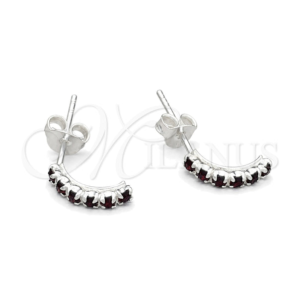 Sterling Silver Stud Earring, with Black Crystal, Polished, Silver Finish, 02.406.0017.02