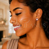 Sterling Silver Stud Earring, Flower Design, with Garnet Crystal, Polished, Silver Finish, 02.406.0018.02