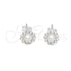 Sterling Silver Stud Earring, Flower Design, with White Crystal, Polished, Silver Finish, 02.406.0018.03