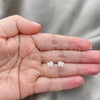 Sterling Silver Stud Earring, Butterfly Design, White Enamel Finish, Silver Finish, 02.406.0025.03
