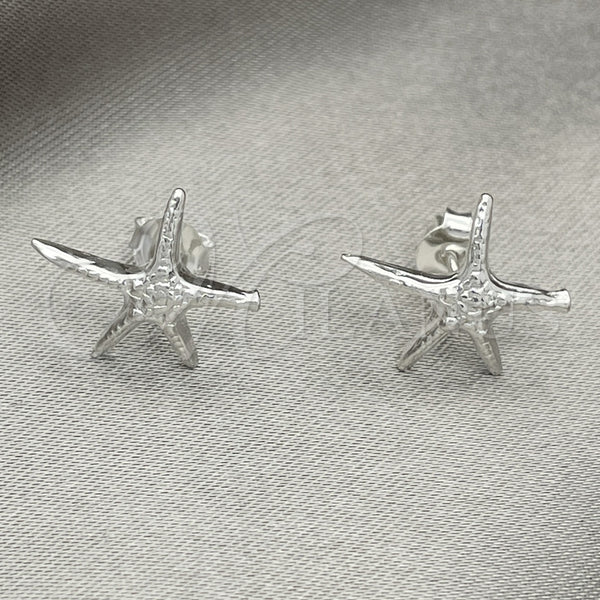 Sterling Silver Ring — Stud Earring Star Design Polished 02. — alternate product view — SKU 151734 | Plata 925 anillo — Stud Earring estrella diseño pulido 02. — SKU 151734
