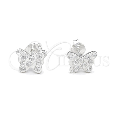 Sterling Silver Stud Earring, Butterfly Design, Polished, Silver Finish, 02.392.0018 for wholesale, main product view
