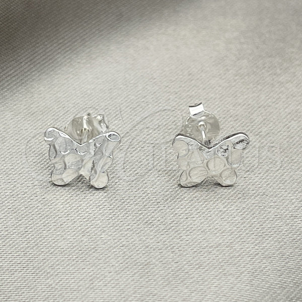 Sterling Silver Ring — Stud Earring Butterfly Design Polished 02. — alternate product view — SKU 151735 | Plata 925 anillo — Stud Earring Butterfly diseño pulido 02. — SKU 151735