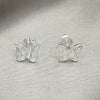Sterling Silver Stud Earring, Butterfly Design, Polished, Silver Finish, 02.392.0018