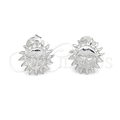 Sterling Silver Stud Earring, Sun Design, Polished, Silver Finish, 02.392.0019 for wholesale, main product view