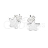 Sterling Silver Stud Earring, Star Design, Polished, Silver Finish, 02.392.0020