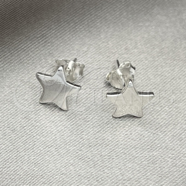 Sterling Silver Ring — Stud Earring Star Design Polished 02. — main product view — SKU 151737 | Plata 925 anillo — Stud Earring estrella diseño pulido 02. — SKU 151737