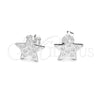 Sterling Silver Stud Earring, Star Design, Polished, Silver Finish, 02.392.0021