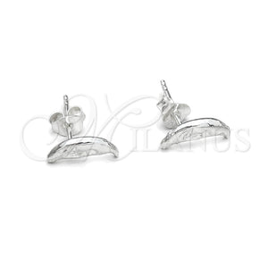 Sterling Silver Stud Earring, Moon Design, Polished, Silver Finish, 02.392.0024