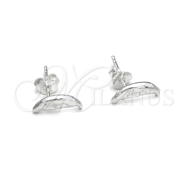 Sterling Silver Stud Earring, Moon Design, Polished, Silver Finish, 02.392.0024