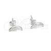 Sterling Silver Stud Earring, Moon Design, Polished, Silver Finish, 02.392.0024