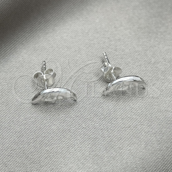 Sterling Silver Ring — Stud Earring Moon Design Polished 02. — main product view — SKU 151741 | Plata 925 anillo — Stud Earring Moon diseño pulido 02. — SKU 151741