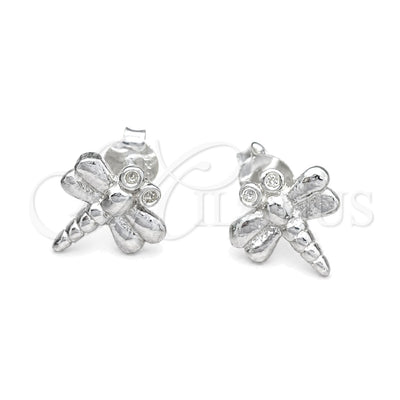 Sterling Silver Stud Earring, Dragon-Fly Design, Polished, Silver Finish, 02.392.0025 for wholesale, main product view