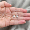 Sterling Silver Stud Earring, Frog Design, Polished, Silver Finish, 02.392.0027