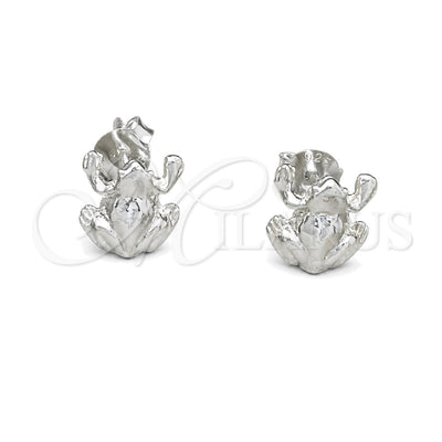 Sterling Silver Stud Earring, Frog Design, Polished, Silver Finish, 02.392.0027 for wholesale, main product view