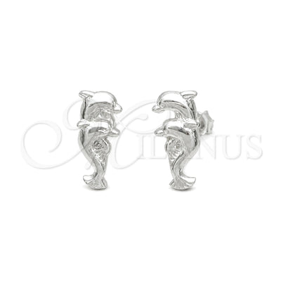 Sterling Silver Stud Earring, Dolphin Design, Polished, Silver Finish, 02.392.0028 for wholesale, main product view